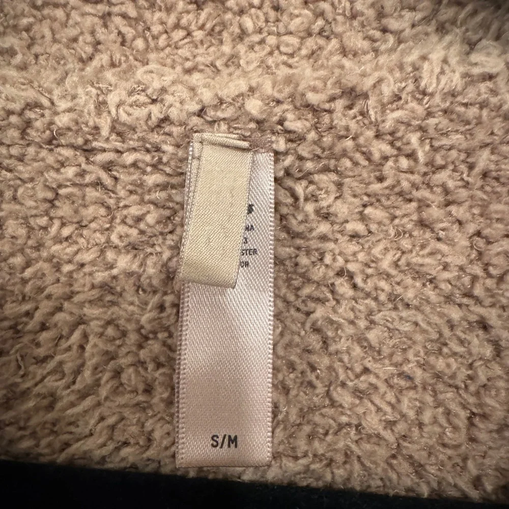 SKIMS Cozy Knit Half Zip Cropped Pullover | S/M | Light Brown - Picture 3 of 5